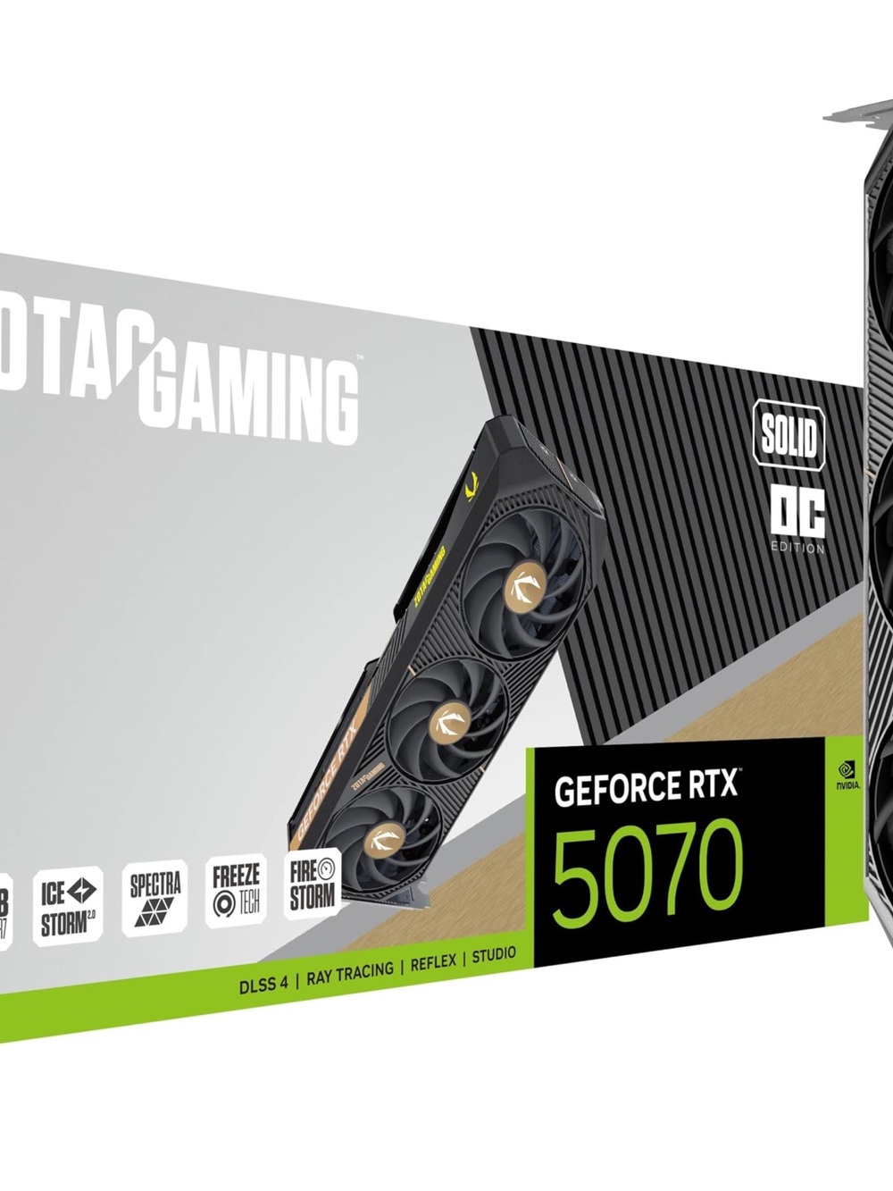 NVIDIA GeForce RTX 5070 Black and Gold Gaming Graphics Card